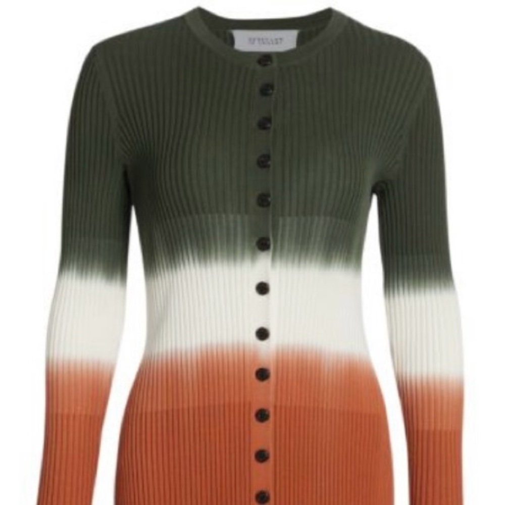 Derek Lam Tianna Button-Front Rib-Knit Dress, New without Tags